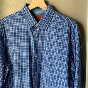 PENGUIN Blue Plaid Long Sleeve Button Down Shirt